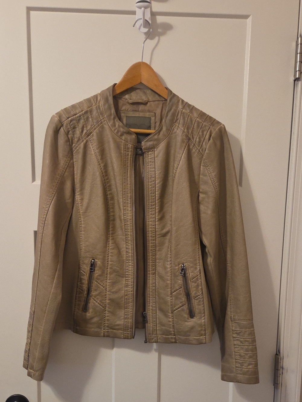 Maurices Taupe Faux Leather Moto Jacket
